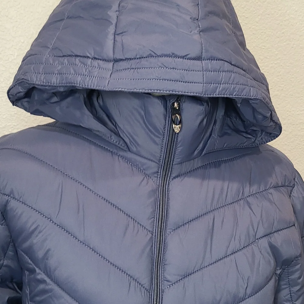 NWT Spyder blue puffer long coat, medium - Picture 4 of 12